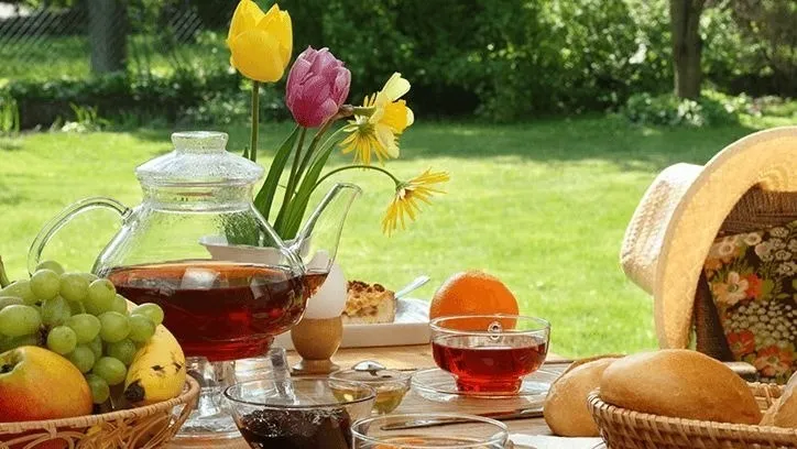 Breakfast in the Herb Garden