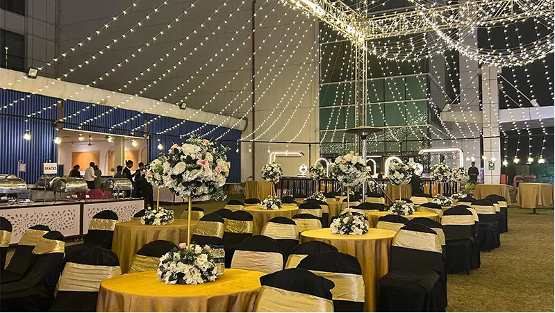 Semi Covered Area and Lush Green Lawn